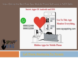 View Online the Best Free Spy Mobile Phone Software in NCR Delhi