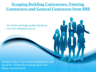 Scraping Building Contractors, Painting Contractors and General Contractor from BBB