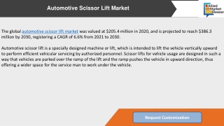 Automotive Scissor Lift Market Worth $386.3 million by 2030