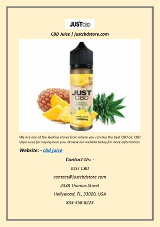CBD Juice | justcbdstore.com