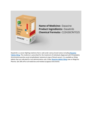 Dasacine Tablets 50mg