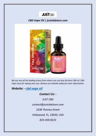 CBD Vape Oil | justcbdstore.com