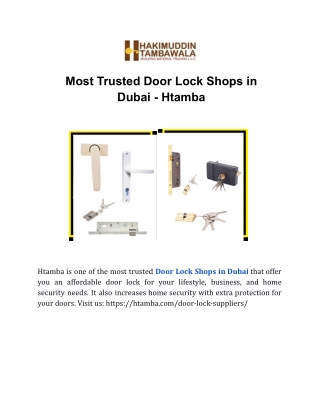 Most Trusted Door Lock Shops in Dubai