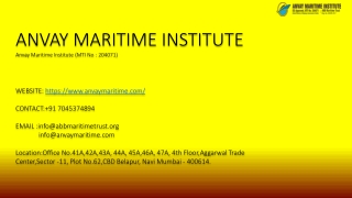 DG approved Institute in Mumbai-ANVAYMARITIME