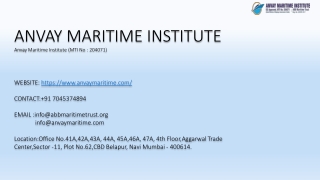 Marine Institute in Mumbai -ANVAYMARITIME