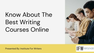 Know About The Best Writing Courses Online