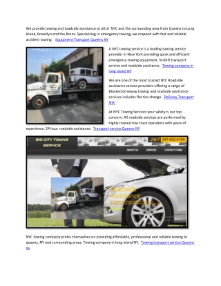 Towing transport service Queens ny