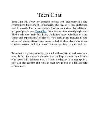 Teen Chat