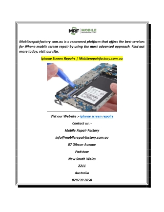 Iphone Screen Repairs  Mobilerepairfactory.com.au