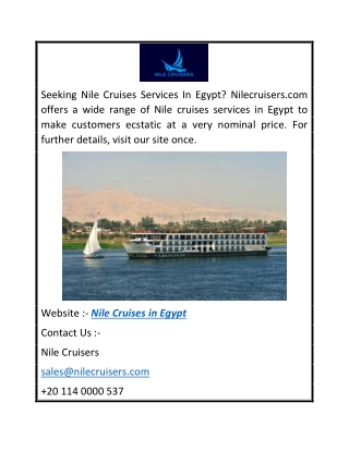 Nile Cruises In Egypt  Nilecruisers.com