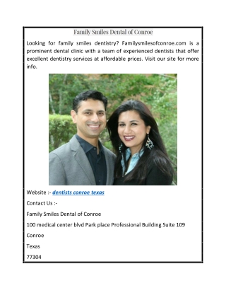 Dentists Conroe Texas  Familysmilesofconroe.com