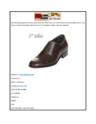 Heel Shoes for Men  Jotashoes.com