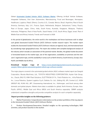 Automated Guided Vehicle (AGV) Software Market