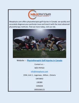 Physiotherapist Golf Injuries in Canada | Mexphysio.com