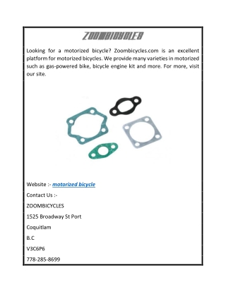 Motorized Bicycle  Zoombicycles.com