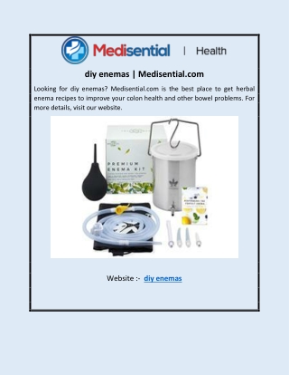 diy enemas | Medisential.com