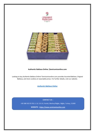 Authentic Baklava Online |Semiramisonline.com