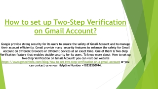 How to set Two-Step Verification on a Gmail Account?