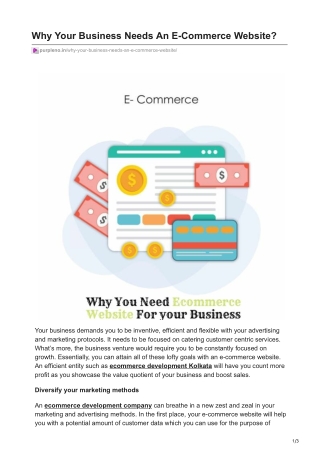 Why Your Business Needs An E-Commerce Website