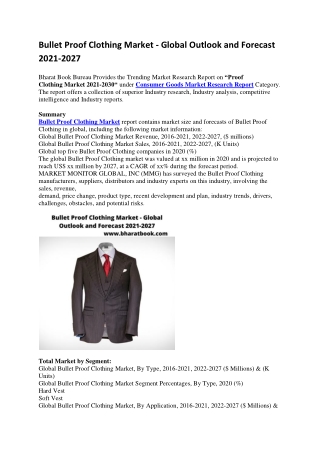 Bullet Proof Clothing Market - Global Outlook and Forecast 2021-2027-converted