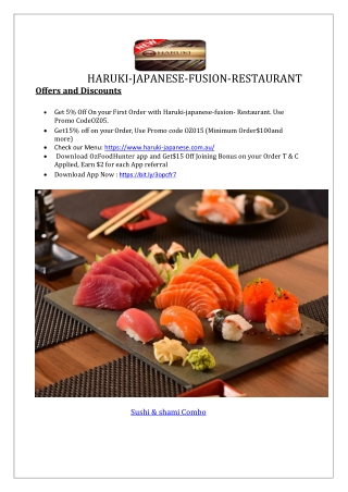 Haruki Japanese Fusion Restaurant Menu Camden NSW – 5% Off