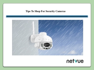 Tips To Shop For Security Cameras