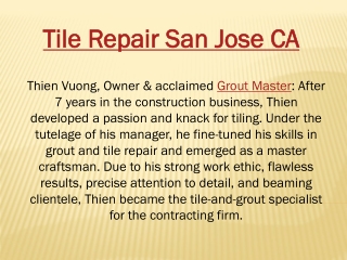 Tile Repair San Jose CA