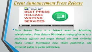 best event promotion press release ppt