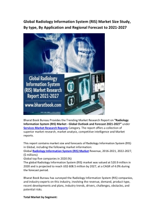 Global Radiology Information System (RIS) Market Research Report 2021-2027
