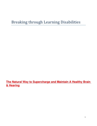 Breaking through Learning Disabilities