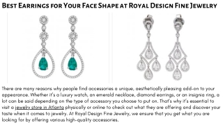 Best Earrings for Your Face Shape at Royal Design Fine Jewelry