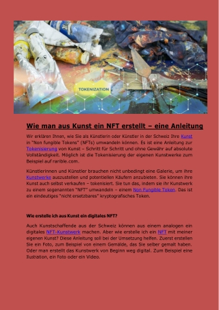 Wie man aus Kunst ein NFT erstellt-eine Anleitung