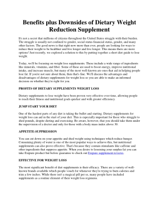Pros Plus Disadvantages Of Eating Weight Loss Pills