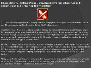 Finger Slayer A Thrilling iPhone Game