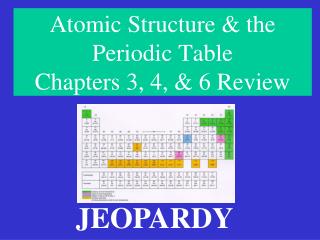 Atomic Structure & the Periodic Table Chapters 3, 4, & 6 Review