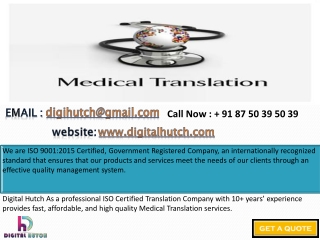 Medical Translation | Translation Agency In India | Digital Hutch