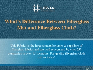 What's the difference between fiberglass cloth and fiberglass mat