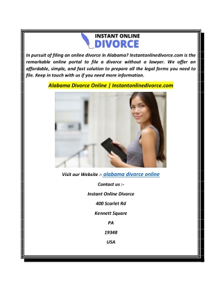 Alabama Divorce Online  Instantonlinedivorce.com