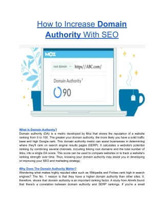 How to Increase Domain Authority With SEO