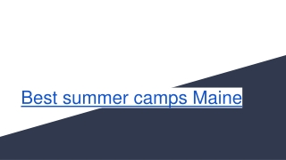 Best summer camps Maine