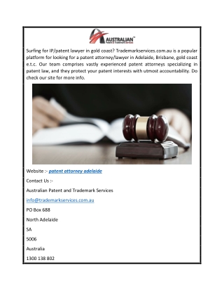 Patent Attorney Adelaide  Trademarkservices.com.au