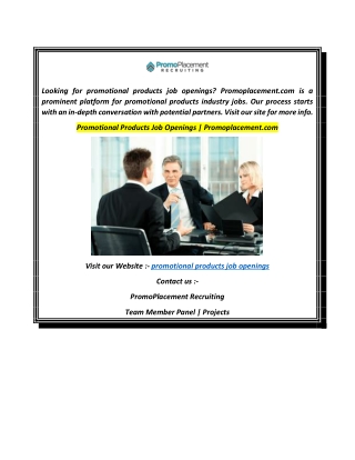Promotional Products Job Openings  Promoplacement.com