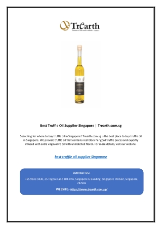 Best Truffle Oil Supplier Singapore | Trearth.com.sg