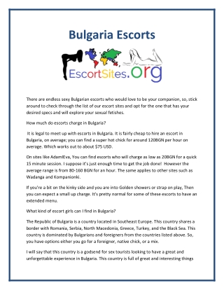 Bulgaria Escorts