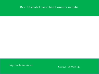 Best 70 alcohol based hand sanitizer in India