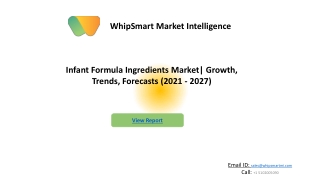 Infant Formula Ingredients Market Key Drivers, Trends |Forecast 2027
