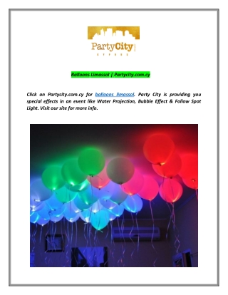 Balloons Limassol | Partycity.com.cy