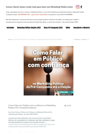 Como Falar em Publico com confianca no Marketing Politico Pre-Campanha Eleicao _ Cursos On-Line EaD