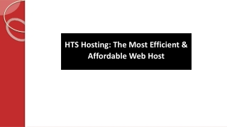 HTS Hosting: The Most Efficient & Affordable Web Host