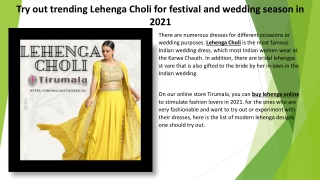 Try out trending Lehenga Choli for festival and wedding season in 2021